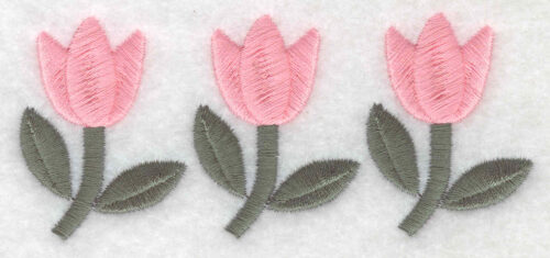 Embroidery Design: Tulip trio<br>1.75inH x 4.03inW