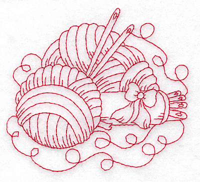 Embroidery Design: Wool and ribbon redwork small<br> 3.74w X 3.36h
