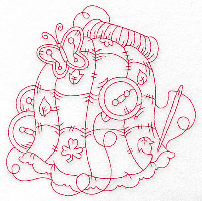 Embroidery Design: Quilt redwork large<br> 5.63w X 5.60h