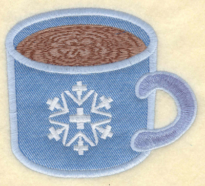 Embroidery Design: Mug with hot chocolate applique<br>3.91w X 3.50h | Embroidery Legacy Embroidery Design: Mug with hot chocolate applique<br>3.91w X 3.50h