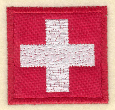 Embroidery Design: Swiss flag applique large<br>2.53w X 2.48h