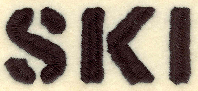 Embroidery Design: Ski text<br>3.26w X 1.37h