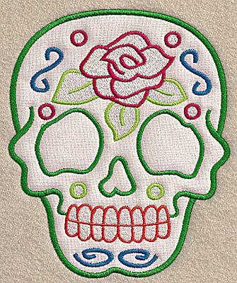 Embroidery Design: Skull C large applique<br> 5.62w X 6.91h