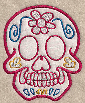 Embroidery Design: Skull D medium applique<br> 4.09w X 4.98h
