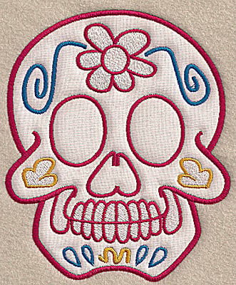 Embroidery Design: Skull D large applique<br> 5.66w X 6.91h