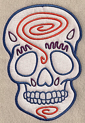 Embroidery Design: Skull G large applique<br> 4.70w X 6.90h