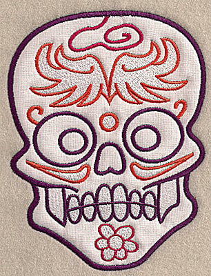 Embroidery Design: Skull H large applique<br> 5.27w X 6.89h
