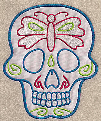 Embroidery Design: Skull I large applique<br> 5.67w X 6.89h