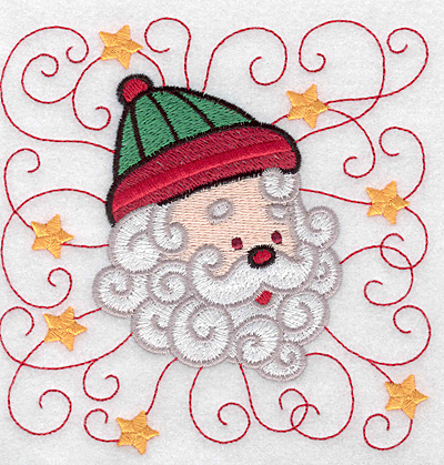 Embroidery Design: Santa head A large<br> 4.91w X 4.96h