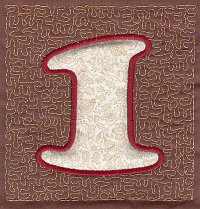 Embroidery Design: 1 Stipple A applique<br>3.94w X 3.82h