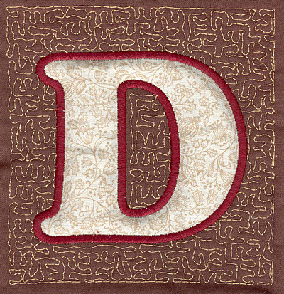 Embroidery Design: D Stipple A applique<br>4.00w X 3.82h