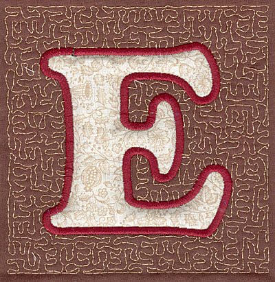 Embroidery Design: E Stipple A applique<br>3.94w X 3.82h