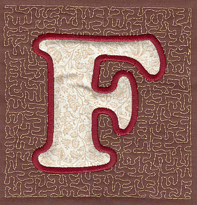 Embroidery Design: F Stipple A applique<br>3.94w X 3.82h