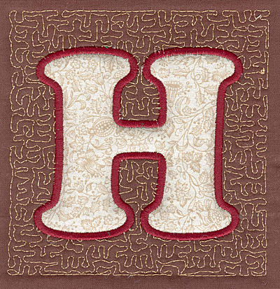 Embroidery Design: H Stipple A applique<br>4.00w X 3.82h