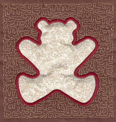 Embroidery Design: Teddy Bear Stipple A<br>3.94w X 3.82h