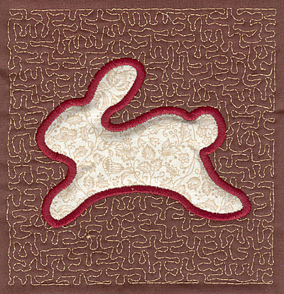 Embroidery Design: Bunny Stipple A<br>3.94w X 3.82h