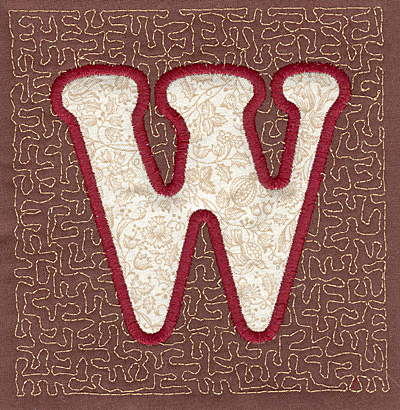 Embroidery Design: W Stipple A<br>3.94w X 3.82h