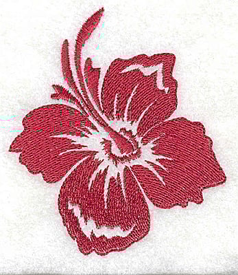 Embroidery Design: Hibiscus A<br> 3.08w X 3.51h | Embroidery Legacy Embroidery Design: Hibiscus A<br> 3.08w X 3.51h