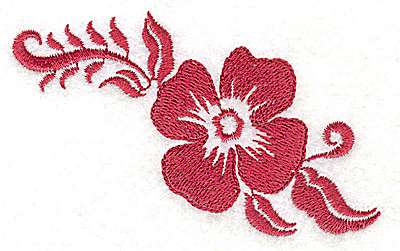 Embroidery Design: Stencil Flower E single blossom<br> 3.75w X 2.21h