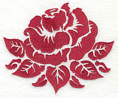 Embroidery Design: Stencil Flower H rose large<br> 4.97w X 4.09h