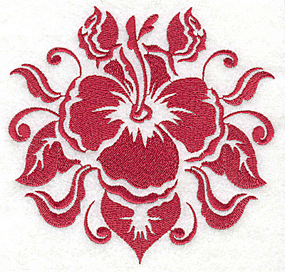 Embroidery Design: Stencil Flower K Hibiscus large<br> 4.97w X 4.79h