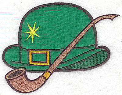 Embroidery Design: Irish Derby hat applique large<br> 6.12w X 4.65h | Embroidery Legacy Embroidery Design: Irish Derby hat applique large<br> 6.12w X 4.65h