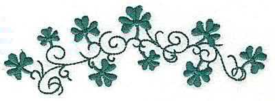 Embroidery Design: Shamrock and swirls large<br> 4.98w X 1.72h | Embroidery Legacy Embroidery Design: Shamrock and swirls large<br> 4.98w X 1.72h