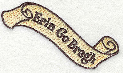 Embroidery Design: Erin Go Bragh<br> 3.82w X 2.12h
