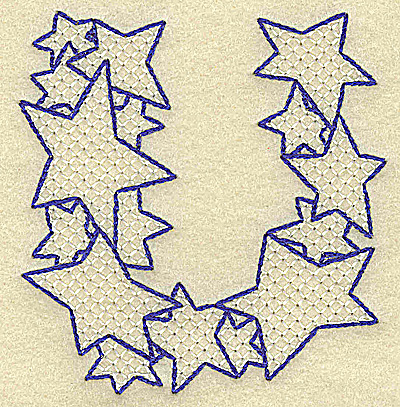 Embroidery Design: U large<br> 3.35w X 3.51h