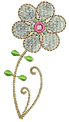 Embroidery Design: Summer flower 4<br> 1.34w X 2.54h