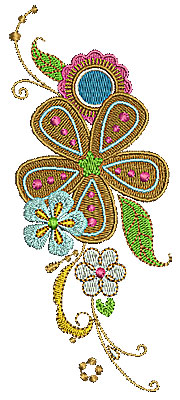 Embroidery Design: Summer flowers 3<br> 2.49w X 6.00h