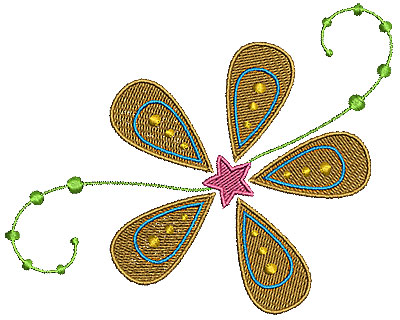 Embroidery Design: Summer flower 5<br> 5.00w X 4.01h