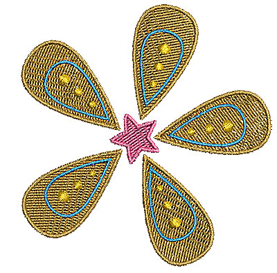 Embroidery Design: Summer flower 6<br> 3.39w X 3.52h
