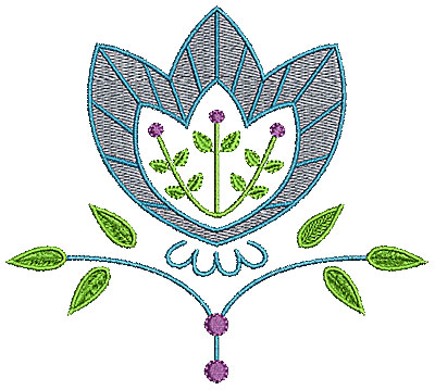 Embroidery Design: Summer floral 1<br> 4.96w X 4.44h