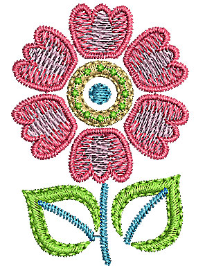 Embroidery Design: Summer flower 11<br> 1.37w X 2.01h
