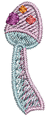 Embroidery Design: Summer mushroom 1<br> 0.44w X 1.25h | Embroidery Legacy Embroidery Design: Summer mushroom 1<br> 0.44w X 1.25h
