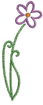 Embroidery Design: Summer flower 13<br> 1.11w X 2.77h