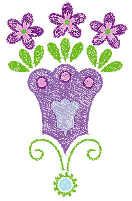 Embroidery Design: Summer flower 19<br> 3.42w X 5.51h | Embroidery Legacy Embroidery Design: Summer flower 19<br> 3.42w X 5.51h