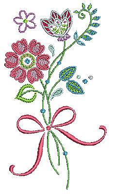 Embroidery Design: Summer flowers 20<br> 3.66w X 6.69h | Embroidery Legacy Embroidery Design: Summer flowers 20<br> 3.66w X 6.69h