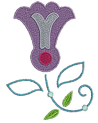 Embroidery Design: Summer flower 22<br> 3.68w X 5.00h | Embroidery Legacy Embroidery Design: Summer flower 22<br> 3.68w X 5.00h