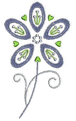 Embroidery Design: Summer flower 23<br> 3.41w X 6.02h | Embroidery Legacy Embroidery Design: Summer flower 23<br> 3.41w X 6.02h