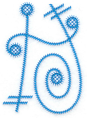 Embroidery Design: H large<br> 2.67w X 3.74h