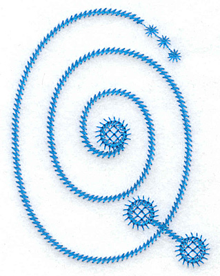 Embroidery Design: Q large<br> 2.79w X 3.67h