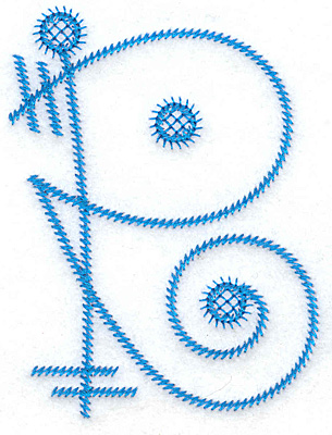 Embroidery Design: R large<br> 2.86w X 3.85h