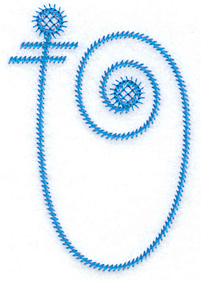 Embroidery Design: U large<br> 2.60w X 3.84h