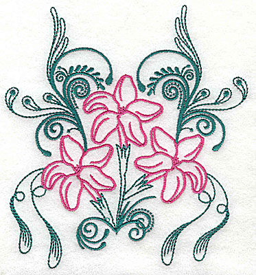 Embroidery Design: Sweet Jasmine design A large<br> 7.31w X 8.06h | Embroidery Legacy Embroidery Design: Sweet Jasmine design A large<br> 7.31w X 8.06h