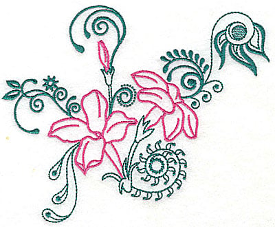 Embroidery Design: Sweet Jasmine design B large<br> 8.88w X 7.25h | Embroidery Legacy Embroidery Design: Sweet Jasmine design B large<br> 8.88w X 7.25h
