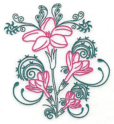 Embroidery Design: Sweet Jasmine design C large<br> 7.31w X 8.06h | Embroidery Legacy Embroidery Design: Sweet Jasmine design C large<br> 7.31w X 8.06h