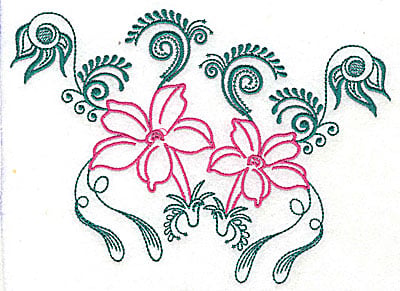Embroidery Design: Sweet Jasmine design D large<br> 10.19w X 7.31h | Embroidery Legacy Embroidery Design: Sweet Jasmine design D large<br> 10.19w X 7.31h
