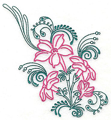 Embroidery Design: Sweet Jasmine design E large<br> 7.25w X 8.00h | Embroidery Legacy Embroidery Design: Sweet Jasmine design E large<br> 7.25w X 8.00h